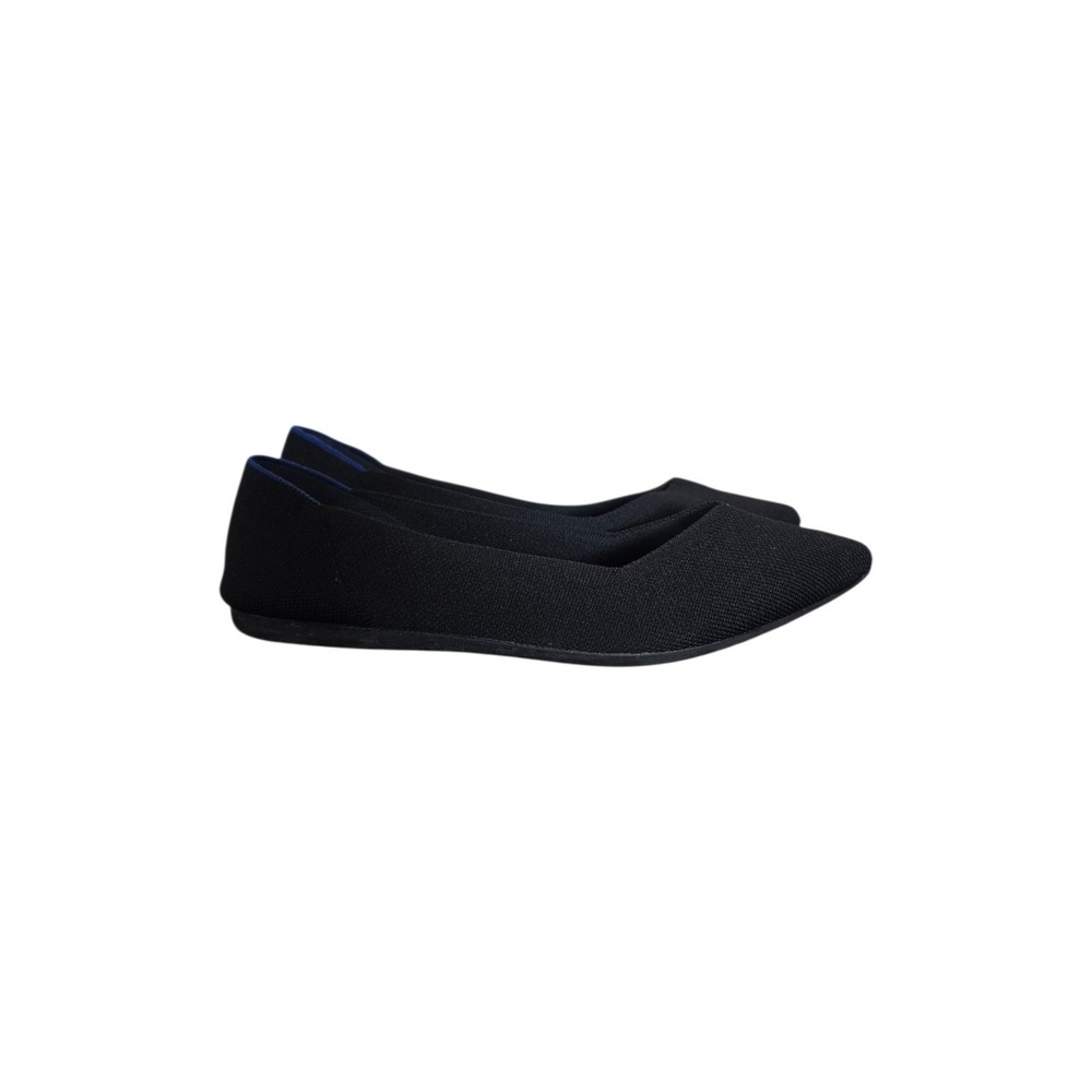 Rothy's‎ Point Toe Black Minimalist Quiet Luxury Cottagecore Ballet Flats sz 8.5